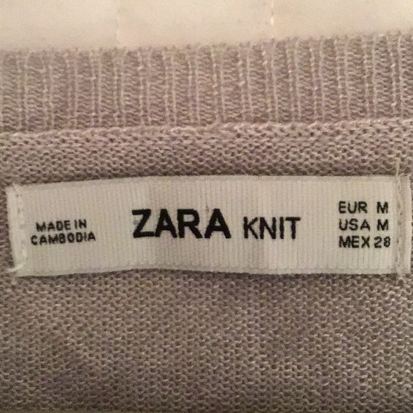 ZARA KNIT GRAY TOP MEDIUM - Picture 3 of 5